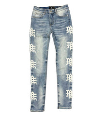 Mixed Emotions Monogram Denim Blue Wash Blue/White