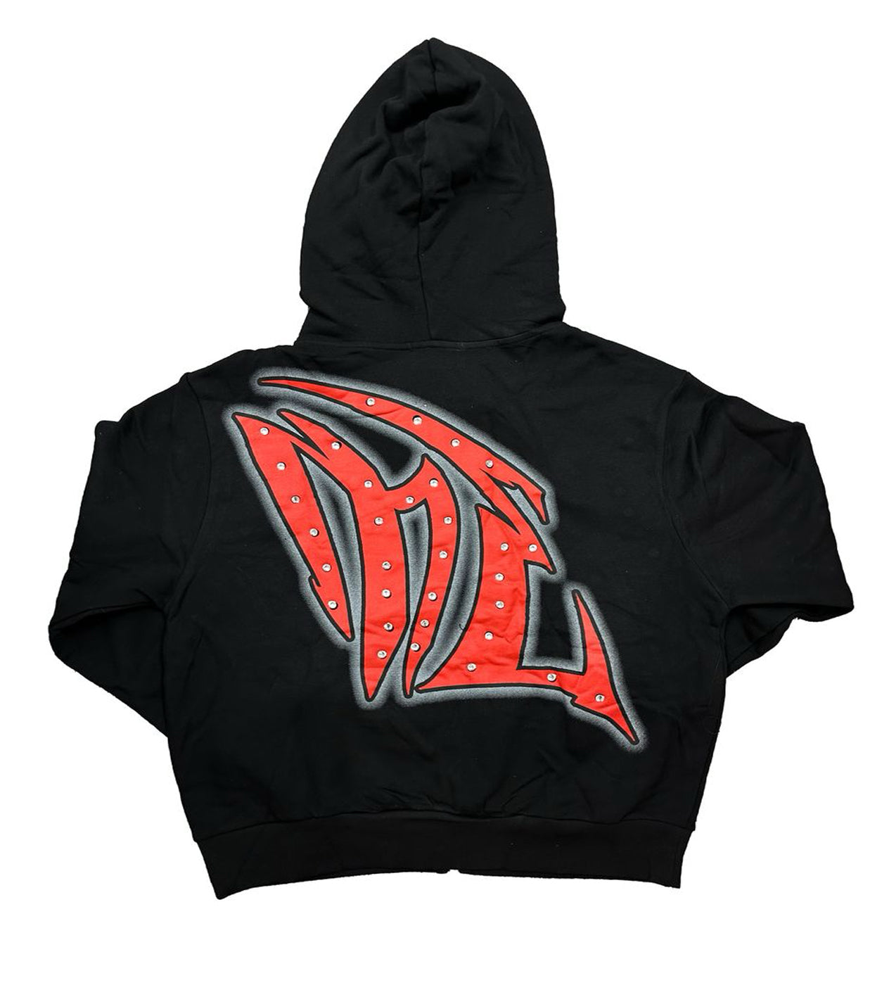 Mixed Emotions Graffiti Rhinestone Hoodie Black