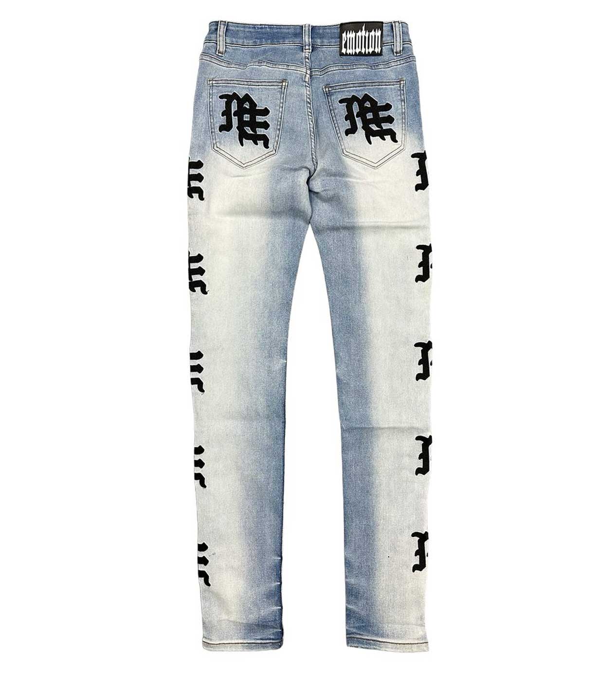 Mixed Emotions Monogram Denim Light Blue Wash (Blue/Black)